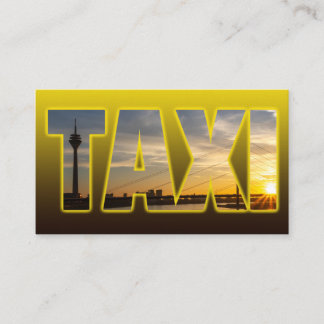 Carte De Visite Taxi driver cabdriver yellow taxi city sunset
