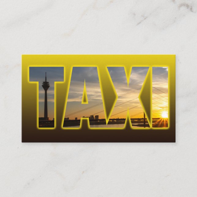 Carte De Visite Taxi driver cabdriver yellow taxi city sunset (Devant)