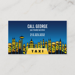 Carte De Visite Taxi en ville la nuit