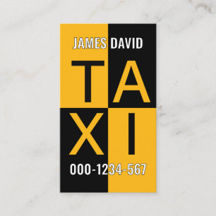 Carte De Visite Taxi jaune à carreaux Conduite Cab