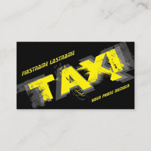 Carte De Visite TAXI jaune pour chauffeur de taxi professionnel