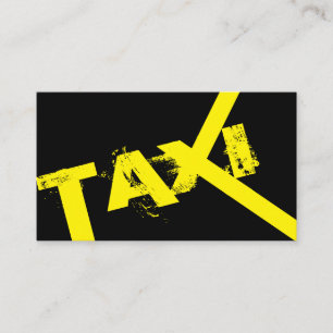 Carte De Visite TAXI jaune pour chauffeur de taxi professionnel