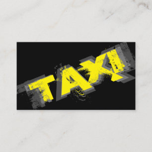 Carte De Visite TAXI jaune pour chauffeur de taxi professionnel
