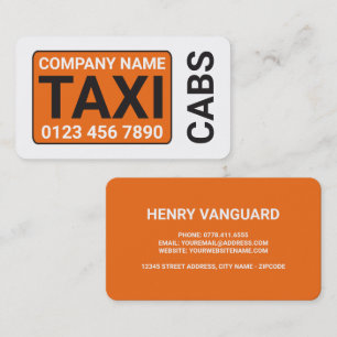 Carte De Visite Taxi orange