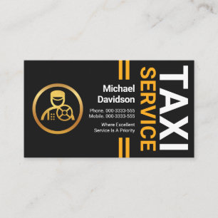 Carte De Visite Taxi professionnel élégant