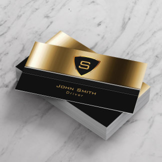 Carte De Visite Taxi Service Luxe Monogramme Or Pilote