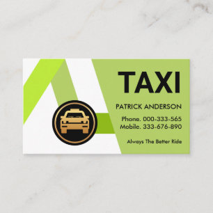 Carte De Visite Taxi vert Routes Circuits Partager