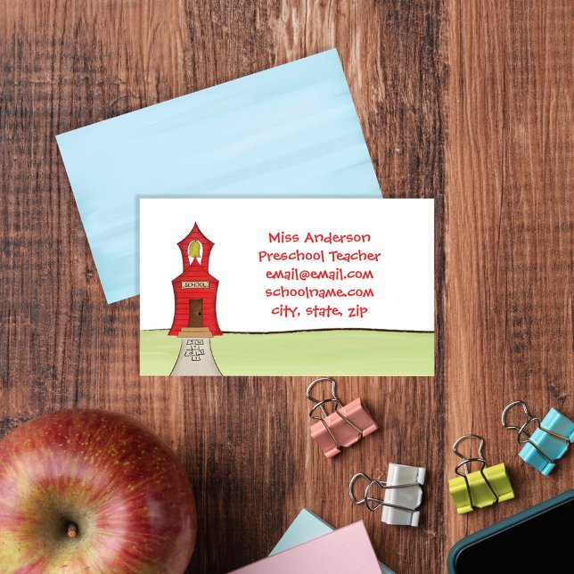Carte De Visite Teacher Cuite Professionnelle Personnalisée (Cute teachers business card)