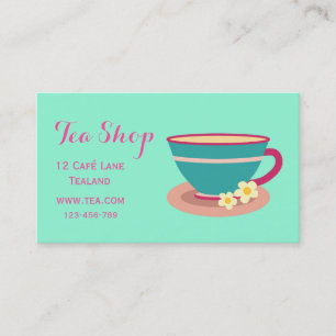 Carte De Visite Teacup de créateur de thé de café rétro
