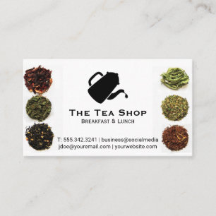 Carte De Visite Teapot Pour Logo   Feuilles de thé