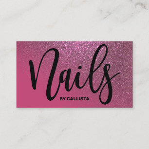 Carte De Visite Technicien à ongles Berry Pink Parties scintillant