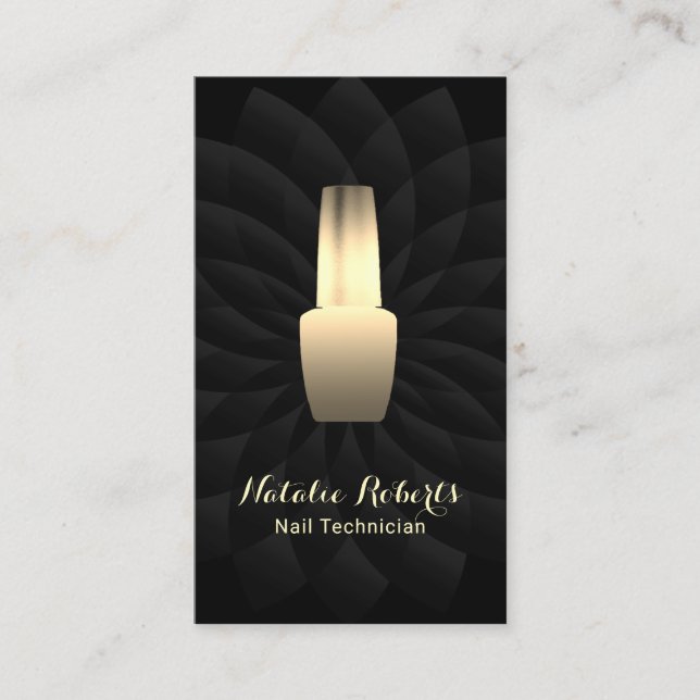 Carte De Visite Technicien à ongles Black Lotus Salon Manicuriste (Devant)