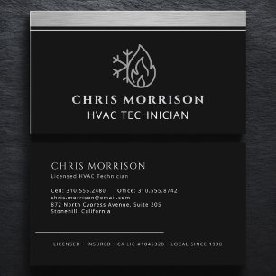 Carte De Visite Technicien CVC AC Chauffage Refroidissement Chaleu