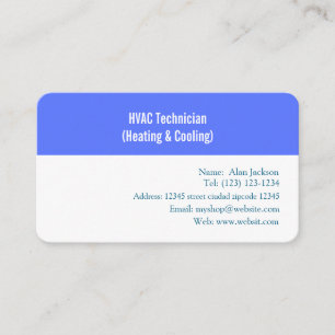 Carte De Visite Technicien CVC (Chauffage et Climatisation)