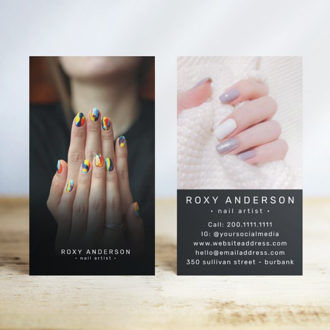 Carte De Visite Technicien d'artiste de ongles photo (Créateur téléchargé)