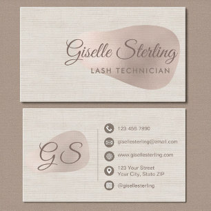 Carte De Visite Technicien de cils Beauté Lin Beige