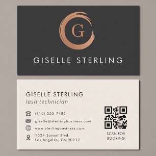 Carte De Visite Technicien de Cils Code QR Moderne Minimaliste
