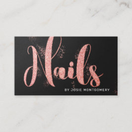 Carte De Visite Technicien de ongles rose Parties scintillant or