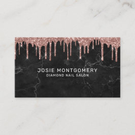 Carte De Visite Technicien de ongles rose Parties scintillant or
