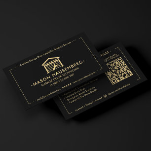Carte De Visite Technicien de porte de garage moderne Noir 