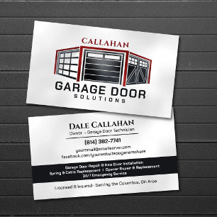Carte De Visite Technicien de services de portes de garage profess