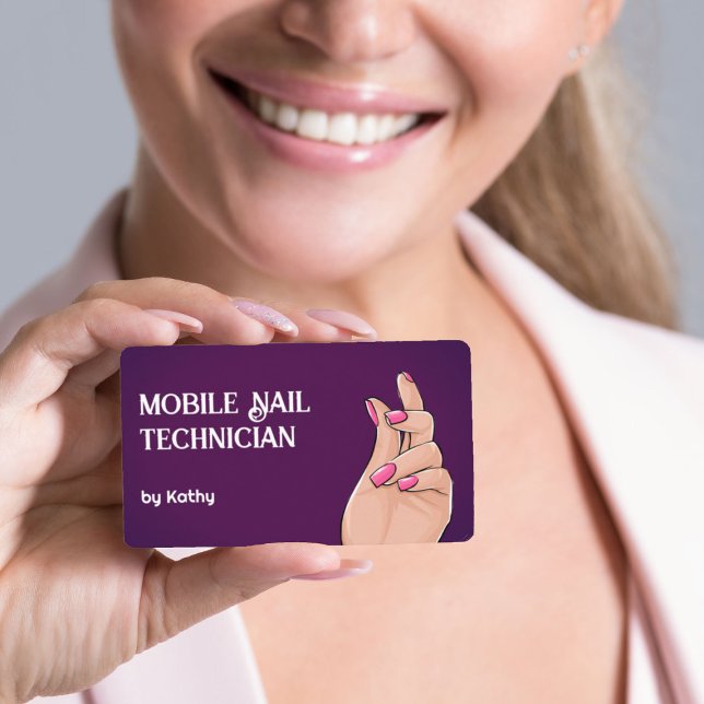 Carte De Visite Technicien d'ongle mobile (Nail Technician Business Cards)