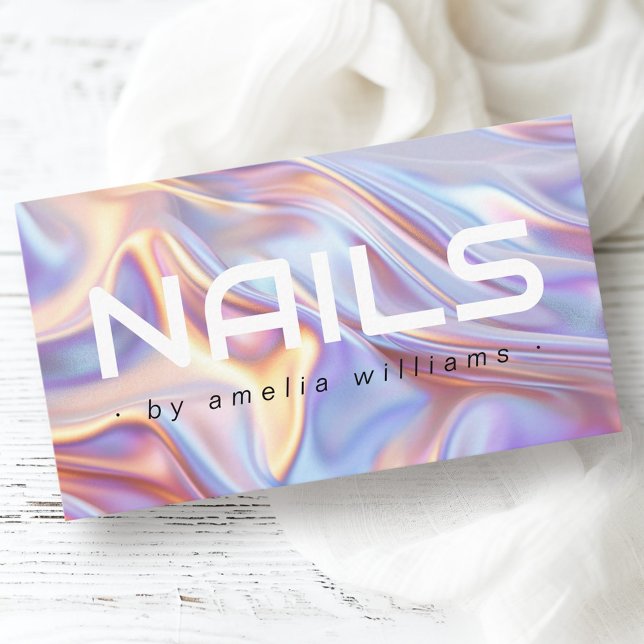 Carte De Visite Technicien d'ongles moderne styliste (Modern nails nail technician stylist business card)