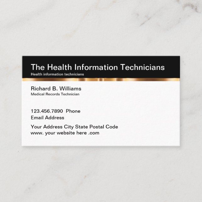 Carte De Visite Technicien en information sur la santé (Devant)