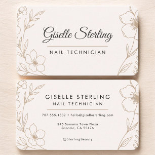Carte De Visite Technicien en Onglerie Floral