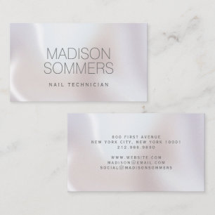 Carte De Visite Technicien en Ongles Perle Iridescent Holographiqu