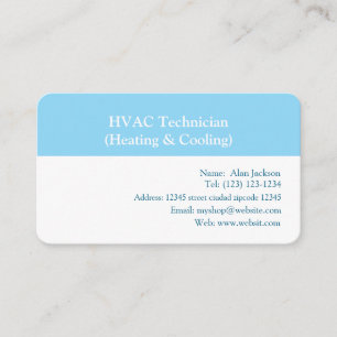 Carte De Visite Technicien HVAC (chauffage et refroidissement)
