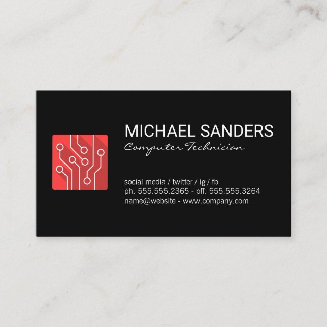 Carte De Visite Technicien informatique | Circuits (Devant)