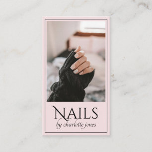 Carte De Visite Technicien Nail Moderne Photo Pink