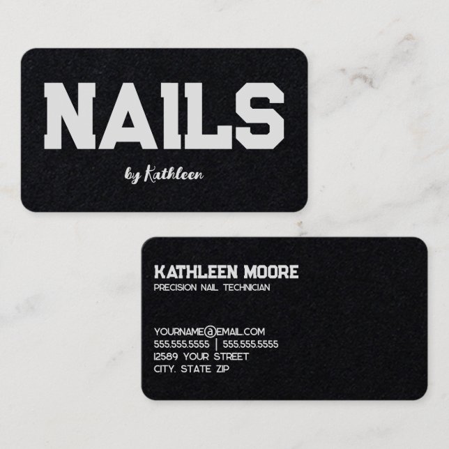 Carte De Visite Technicien Nail Salon (Devant / Derrière)