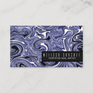 Carte De Visite Technicien Nail Salon Artiste Marbre Swirls