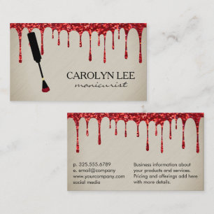 Carte De Visite Technicien   Parties scintillant rouge
