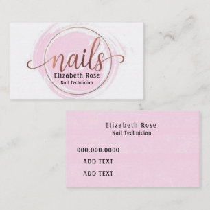 Carte De Visite Technicien rose Gold Nail