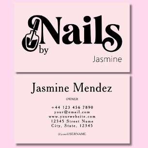 Carte De Visite Technicienne en onglerie Blush Rose Manucure profe