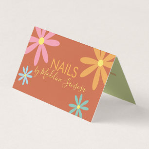 Carte De Visite Technicienne en onglerie florale Groovy 