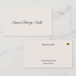 Carte De Visite Technicienne en onglerie Minimaliste Beige