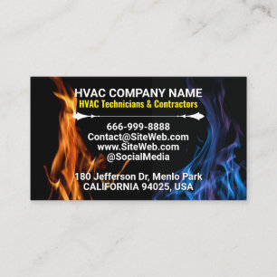 Carte De Visite Techniciens et entrepreneurs HVAC   Professionnel