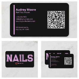 Carte De Visite Techniciens modernes de ongles Modèles