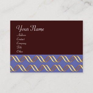 Carte De Visite TECHNO INFINITE Gold Faille En Brown Bleu