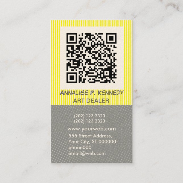 Carte De Visite Technologie audacieuse de code de la rayure QR (Devant)