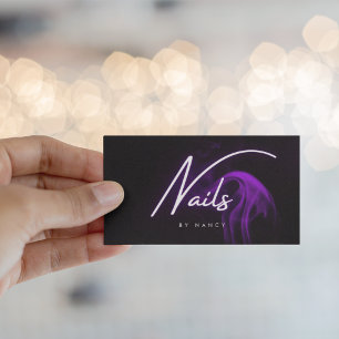 Carte De Visite Technologie de vernis à ongles néon fumée violette