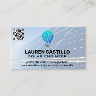 Carte De Visite Technologie des panneaux solaires   Analyse QR   A