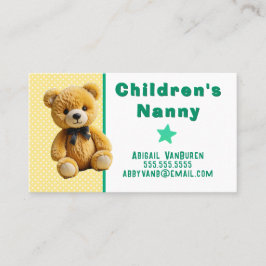 Carte De Visite Teddy Bear sur la garderie de la nourrice Pois