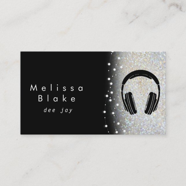 Carte De Visite teinte argent de dee jay fausse parties scintillan (Devant)