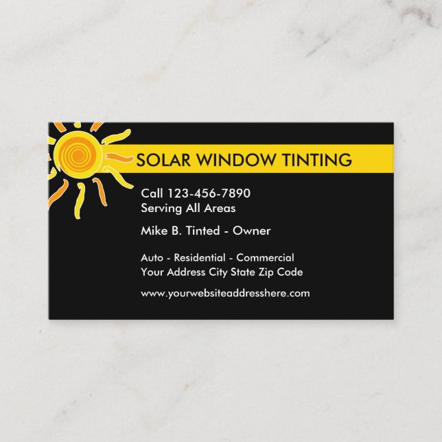 Carte De Visite Teinture solaire de Windows (Devant)