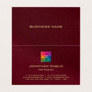 Carte De Visite Téléchargez votre logo Premium Pearl Burgundy Red 